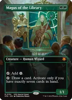 Magus of the Library (Borderless) 154 Mythic Special Guests Near Mint - Image 1