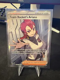 Pokemon TCG Destined Rivals Team Rockets Ariana Card 224/182 Full Art Trainer - Image 1