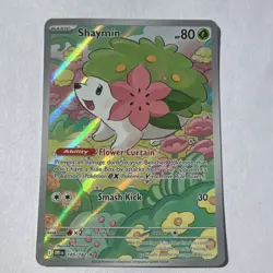Pokemon TCG Shaymin 185/182 Sv10 Destined Rivals Illus Rare Holo Basic HP 80 - Image 1