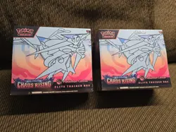2x Lot - CHAOS RISING Pokemon Center ELITE TRAINER BOX PKC ETB (IN HAND) - Image 1