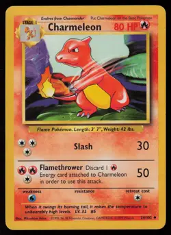 Charmeleon 24/102 Pokemon Base Set Unlimited Uncommon Lightly Played - Image 1