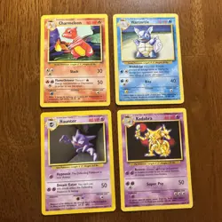 Pokemon Base Set Pokemon Card Lot Of 4 Charmeleon, Wartortle, Haunter, Kadabra - Image 1