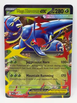 Mega Heracross ex 004/094 Phantasmal Flames NM Double Rare Holo Pokemon TCG - Image 1