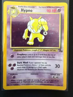 Pokemon Hypno Fossil Holo Rare Unlimited 8/62 1999 LP/MP - Image 1