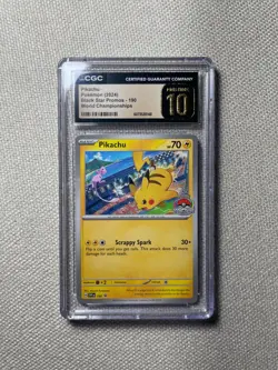 CGC 10 Pristine 2024 Pokemon SVP SV Black Star Pikachu #190 World Championships - Image 1