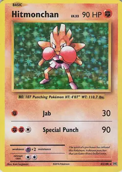 Hitmonchan 62/108 Holo Rare Evolutions Pokemon Holo Lightly Played - Image 1