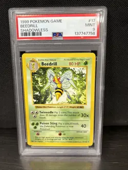 1999 Pokemon Game Beedrill #17 Shadowless PSA 9 - Image 1