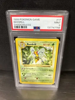 1999 Pokemon Game Beedrill #17 Shadowless PSA 9 - Image 2