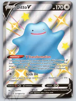 Ditto V SV118/SV122 Pokemon Shining Fates Shiny Vault V Rare - Image 1