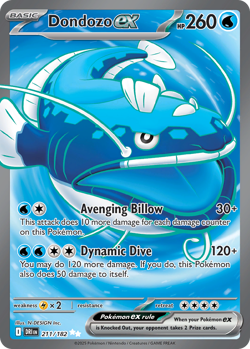 DONDOZO EX 211/182 ULTRA RARE DESTINED RIVALS POKEMON NEAR MINT - Image 1