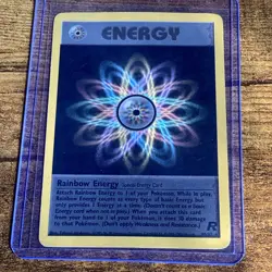 Pokemon TCG Vintage Team Rocket Rainbow Energy Non Holo Rare 80/82 W/ Top Loader - Image 1
