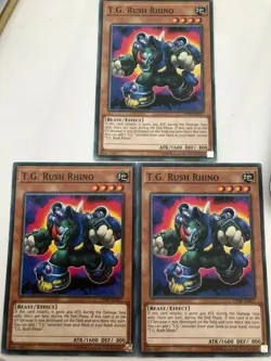 Yugioh T.G.Rush Rhino OP09-EN017 Common NM x3 Play Set - Image 1