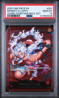 2025 ONE PIECE LEARN TOGETHER DECK SET #001 MONKEY D. LUFFY PSA 10 - Image 1