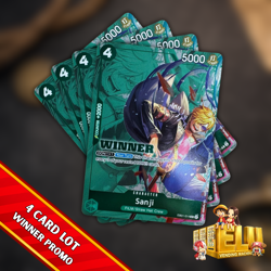 Sanji Winner Pack 2025 Vol 1 EB01-014 (4 copies) One Piece Promotion Cards Foil - Image 1