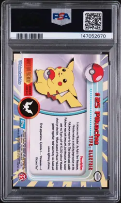 1999 Pokemon Topps TV Pikachu 25 FRESHLY GRADED PSA 7 NEAR MINT - Image 2