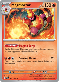 Magmortar 021/159 Rare Journey Together Pokemon Holo Near Mint - Image 1