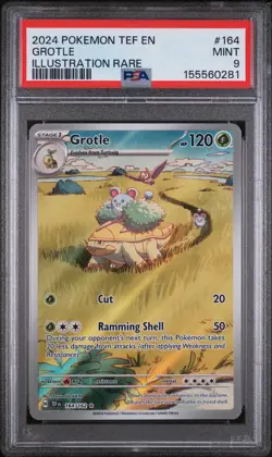 2024 Pokemon Temporal Forces Grotle #164 Illustration Rare PSA 9 MINT - Image 1