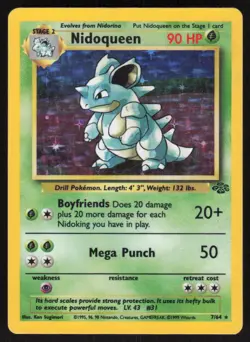 Nidoqueen 7/64 Holo Rare Jungle Pokemon Unlimited Holo Moderately Played - Image 1