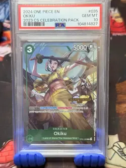 PSA 10 Okiku One Piece Championship 2023 Celebration Pack OP01-035 - Image 1