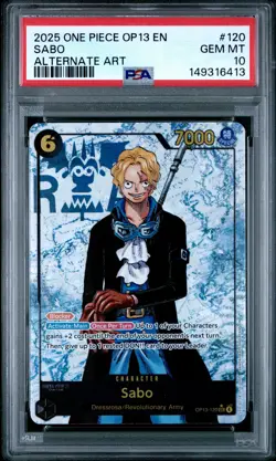 2025 ONE PIECE OP13-CARRYING ON HIS WILL ALTERNATE ART #120 SABO PSA 10 - Image 1
