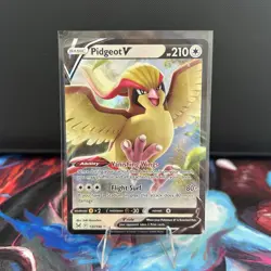 Pidgeot V 137/196 Holo Shiny Pokemon TCG Card Lost Origin 2022 NEAR MINT - Image 1