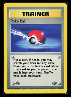 1st Edition Poke Ball 64/64 Common Jungle Pokemon Card - Image 1