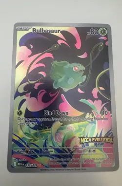 Pokemon Bulbasaur 133/132 Mega Evolution Stamped Promo Illustration Rare Card NM - Image 1