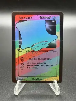 Blobbo (Ditto) 1/7 - Pokederp v1 - Holo Breakout - Derpy Fan Art Parody Card - Image 1