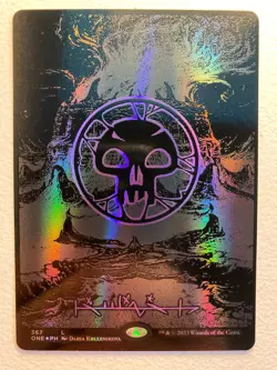MTG 1x OIL SLICK RAISED FOIL Swamp 367 Phyrexia All Will Be One Magic the x1 NM - Image 1