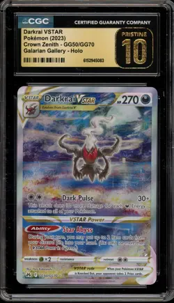 Pokemon Darkrai VSTAR Crown Zenith Galarian Gallery #GG50 CGC 10 Pristine - Image 1