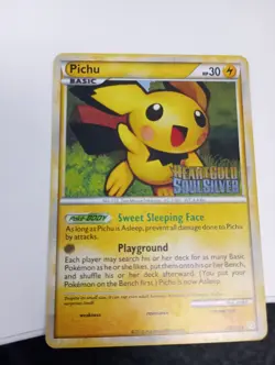 Pokemon TCG Pichu HeartGold SoulSilver 28/123 STAMPED Prerelease Holo - Image 1