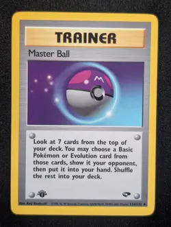 Master Ball 116/132 Gym Challenge Pokemon NM 1st Edition - Image 1