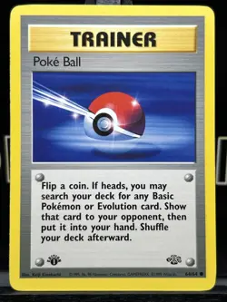 Poke Ball 64/64 Jungle 1st Edition Regular 1999 WOTC Pokemon TCG LP - Image 3