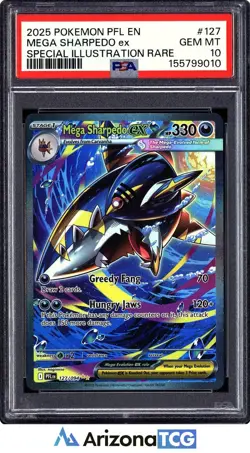 Pokemon 2025 Mega Sharpedo ex 127/094 SIR Phantasmal Flames GEM MINT PSA 10 - Image 1