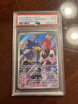 2025 Pokemon Dri En Team Rockets Murkrow Illustration PSA 9 - Image 1