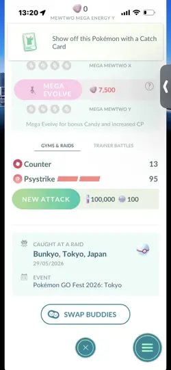 Pokemon Go Shiny Legendary Mewtwo ( Tokyo Background) ( MAX CP ) - Image 2