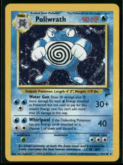 2000 Pokemon Base Set 2 Poliwrath 15/130 Holo Rare NM - Image 1