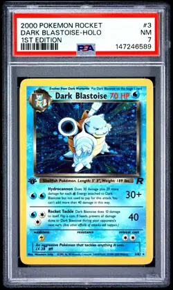 2000 Pokemon Rocket #3 Dark Blastoise - HOLO 1st EDITION PSA NEAR MINT 7 - Image 1