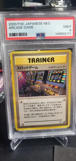 1999 Pokemon BANNED ART Neo Genesis ARCADE GAME Japanese PSA 9 NEW CERT - Image 1