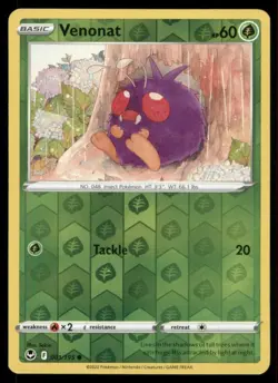 Venonat 001/195 Common SWSH12: Silver Tempest Pokemon Reverse Holofoil NM - Image 1