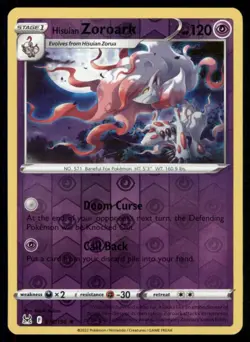 Hisuian Zoroark (Reverse Holofoil) 076/196 Holo Rare SWSH11: Lost Origin Pokemon - Image 1