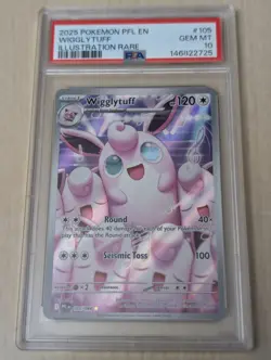 WIGGLYTUFF #105 PSA 10 2025 POKEMON PFL EN-PHANTASMAL FLAMES ILLUSTRATION RARE - Image 1