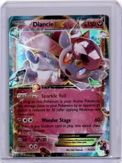 Pokemon Diancie EX Ultra Rare XY - Fates Collide 72/124 LP - Image 1