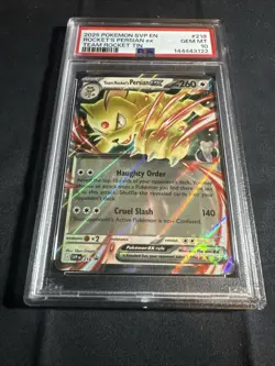 Pokemon Team Rocket's Persian ex 218 PSA 10 + 2025 Team Rocket Tin Promo - Image 2