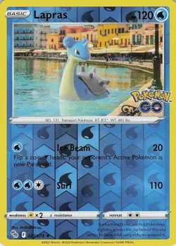 Lapras Reverse Holo Holo Rare Pokemon GO 023/078 NM - Image 1