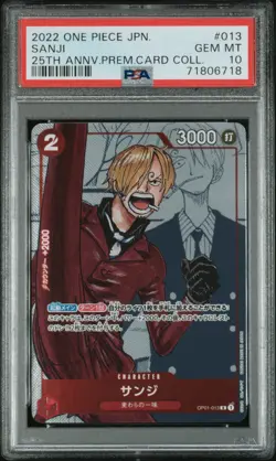 2022 One Piece SANJI Japanese OP01-013 25th Anniversary PSA 10 Gem Mint - Image 1