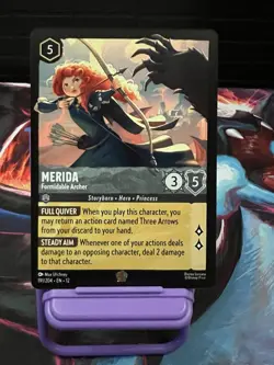 Disney Lorcana Wilds Unknown Merida- Formidable Archer Legendary 191/204 - Image 1