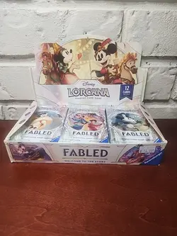 X1 Disney Lorcana Fabled New Factory Sealed Booster Pack English 12 game cards - Image 1