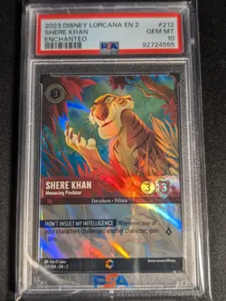 Disney Lorcana Shere Khan Menacing Predator 212/204 Enchanted PSA 10 - Image 1