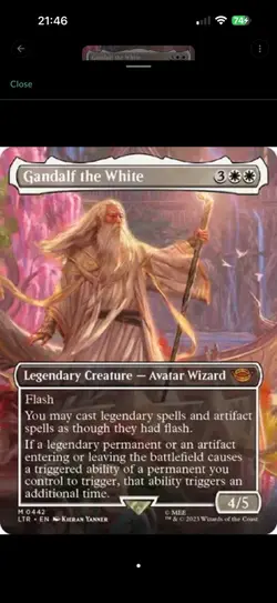 Gandalf the White 🔥 Borderless 🔥 LOTR Lord of the Rings MTG NM (442) - Image 1